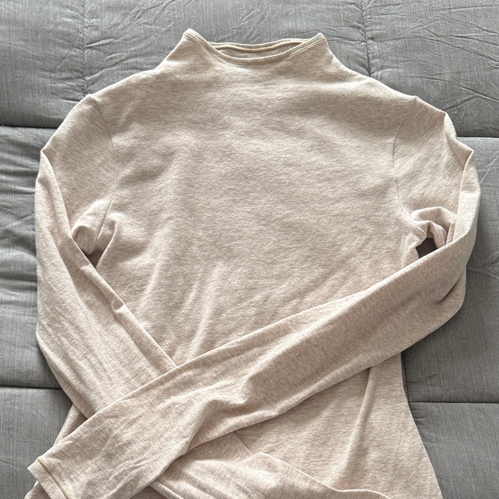 SKIMS Oatmeal Mock Neck Top